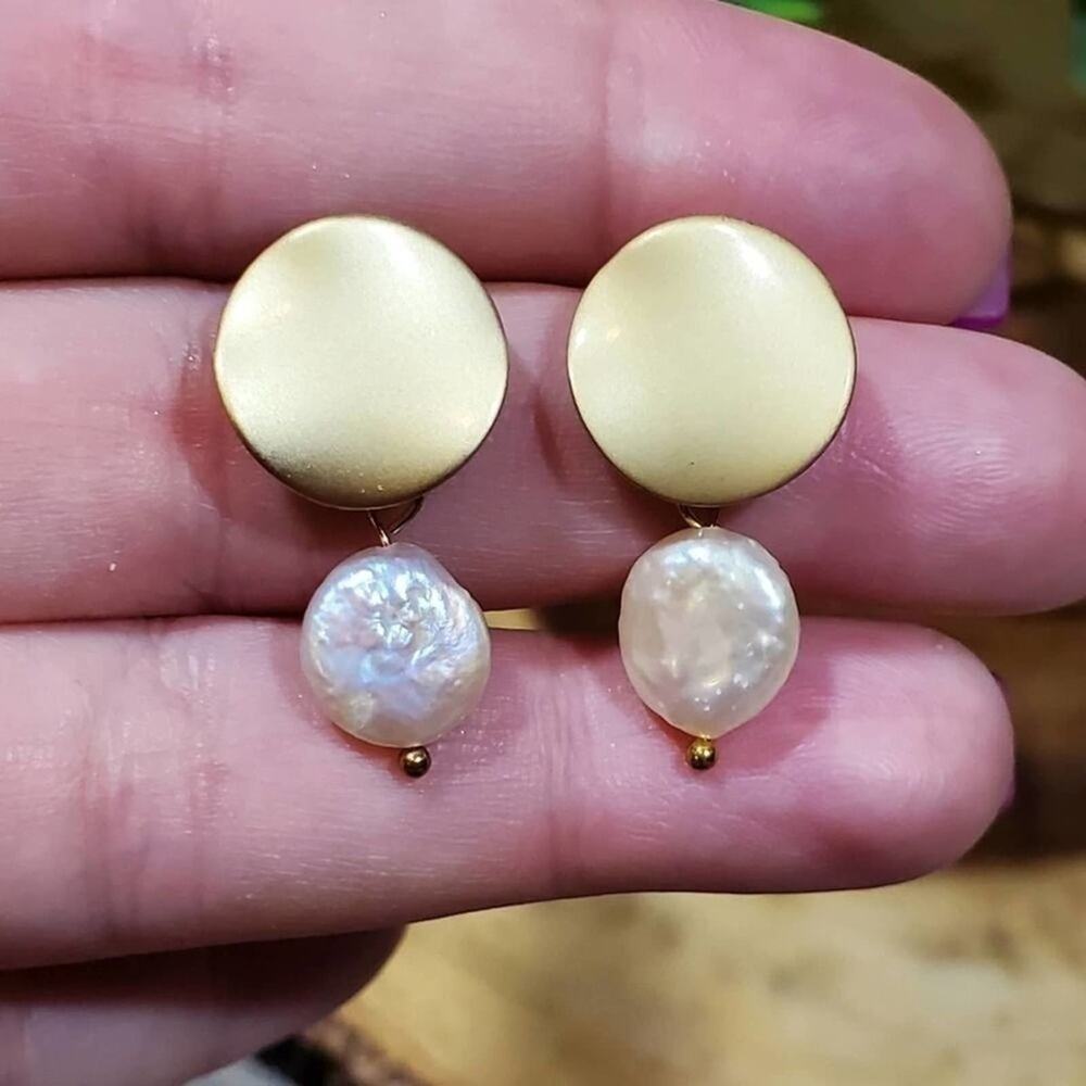 Lucky brand goldβ pearlized bead earrings